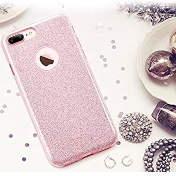 iPhone 7Plus Luxury Rose Gold Glitter Sparkle Case - Picture 3 of 7